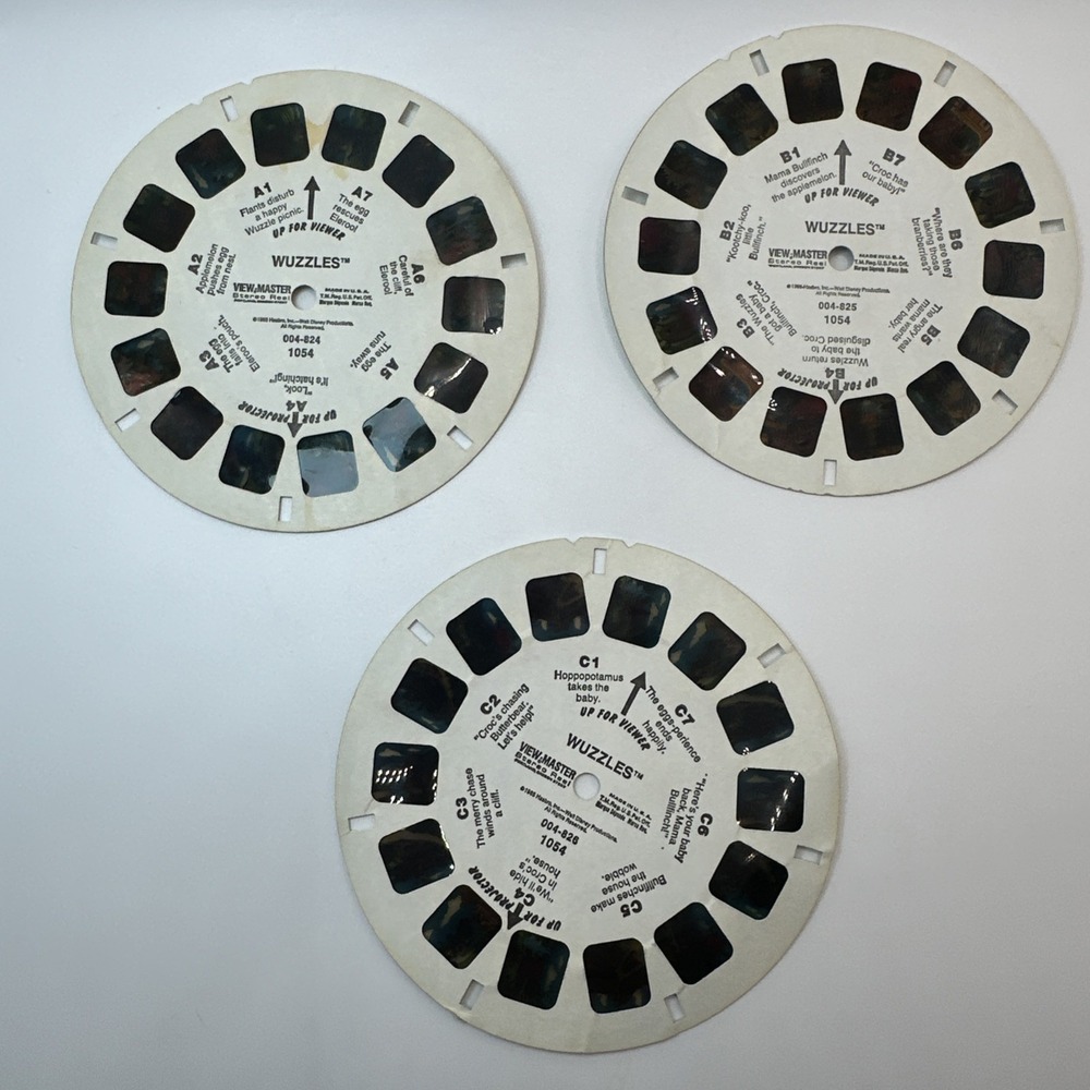 Vintage 1985 Wuzzles View Master 3 Reel Set 1054 Hasbro Sawyer Rare